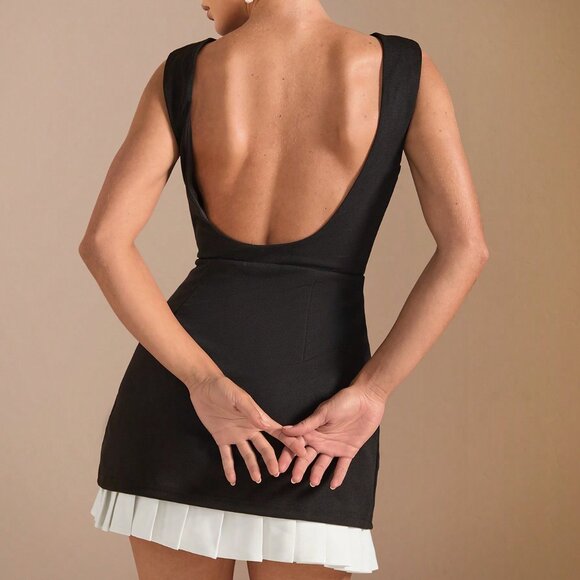 Black And White Elegant Women's Dress - Picture 7 of 7